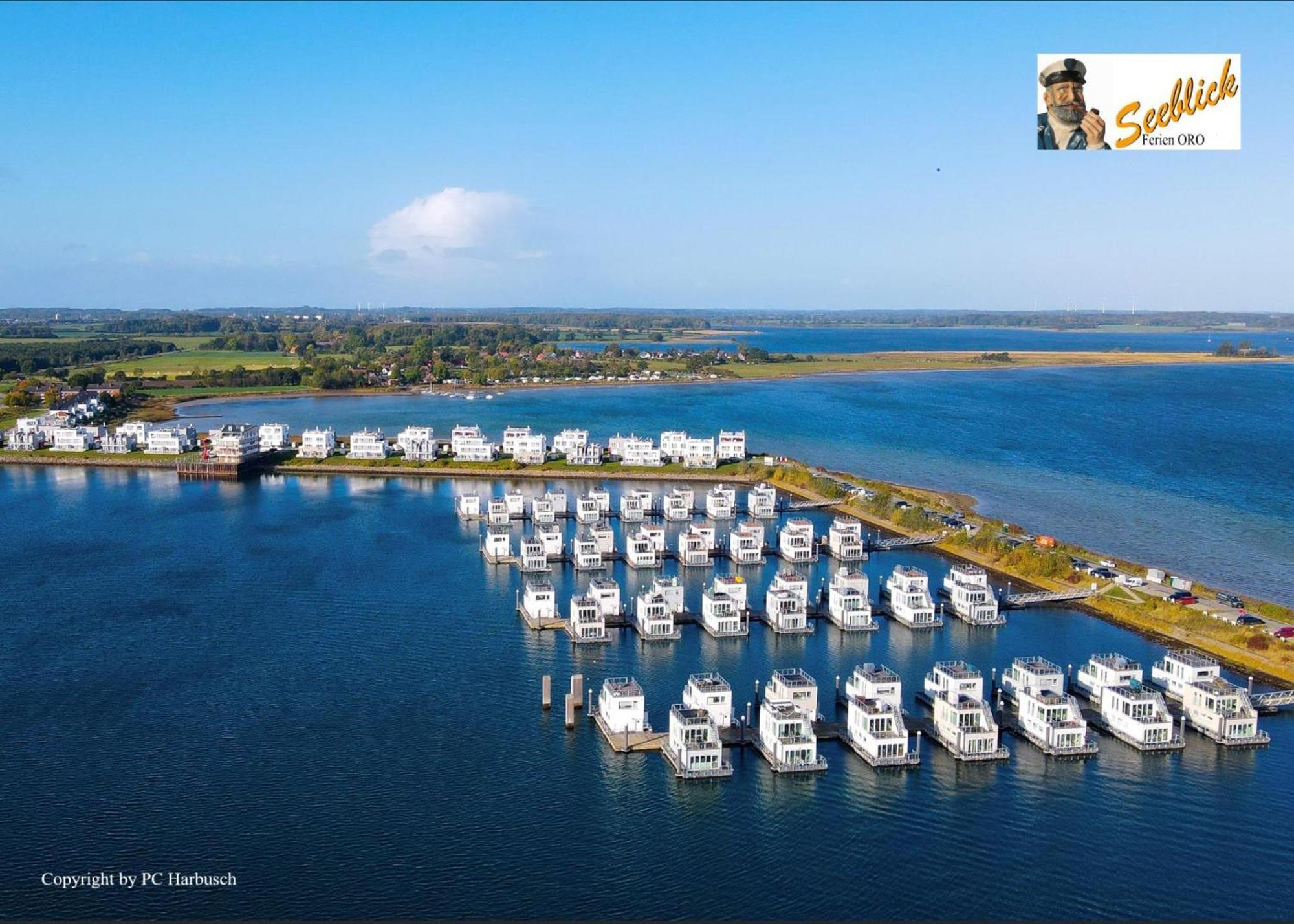 Schwimmendes Ferienhaus Antares One By Seeblick Ferien Oro, Rundum Wasser, Sauna Olpenitz Exteriér fotografie